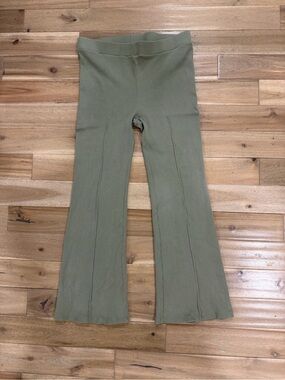 Donni Rib Kick Flare Pants in Dill